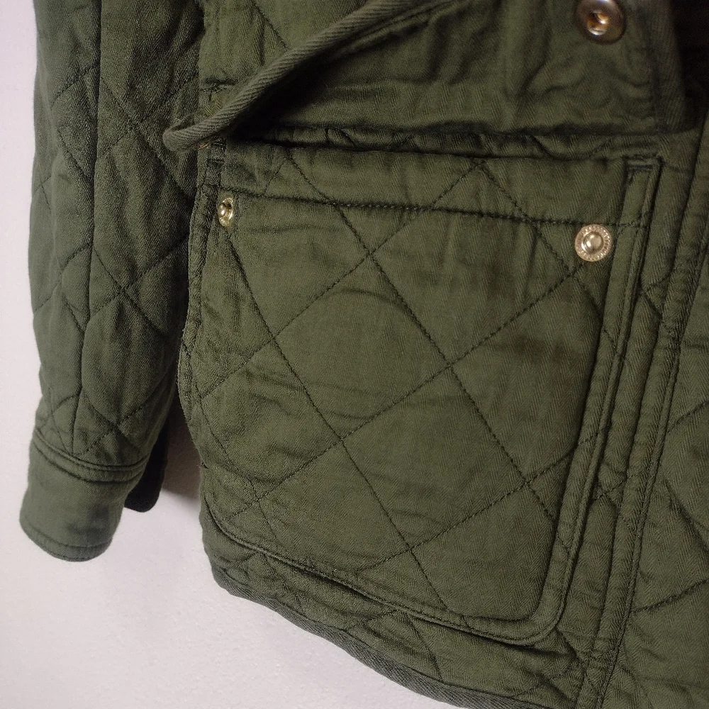 J. Crew Green Quilted Downtown Field Jacket Size XXS - Picture 10 of 16